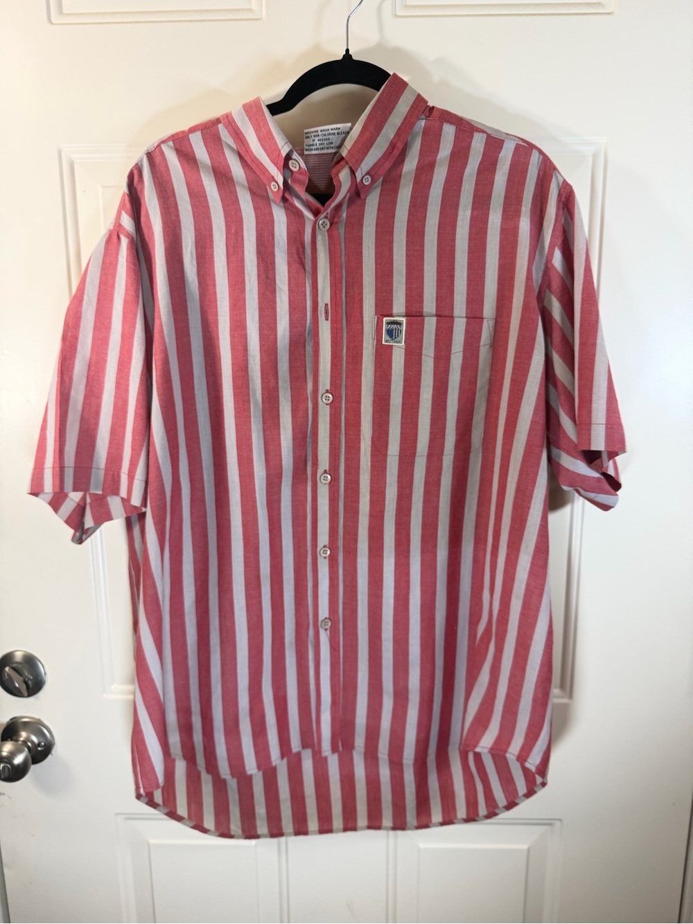Britannia Vintage Striped Button Up Shirt Men’s XL Red White 0591